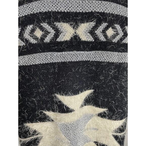 BCBGMaxAzria Sweater Vest Open Front Multicolor Print Knit Asymmetric - Picture 11 of 13